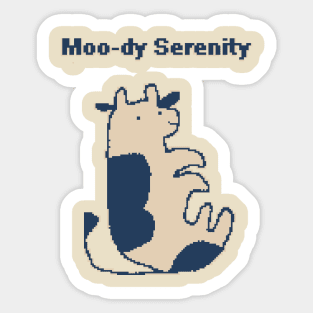 Moo-dy Serenity - 1bit Pixelart Sticker